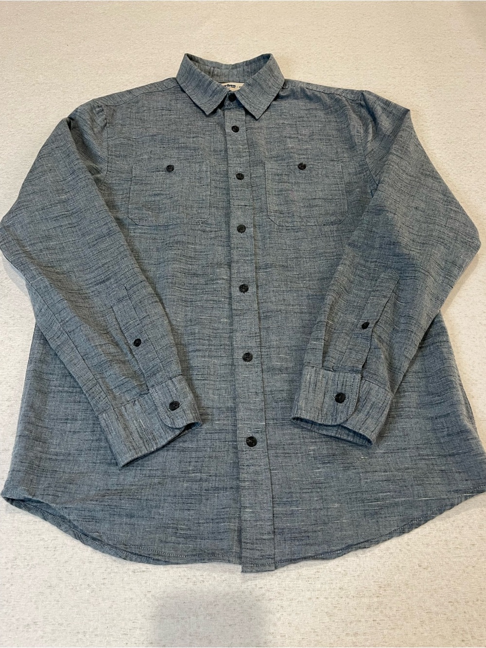 Urban Pipeline Men's (S)Blue Solid Woven Cotton Button Down Shirt SKU#0759